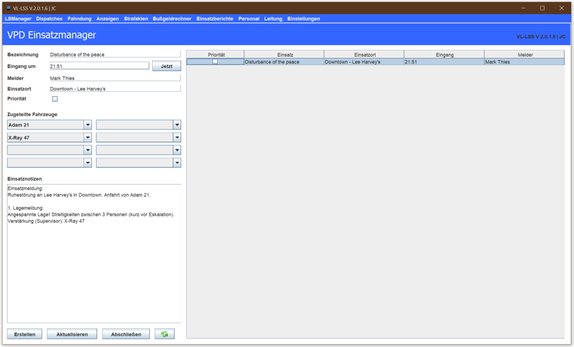 [LSS V.2.0.1.6 Highlights] Einsatzmanager